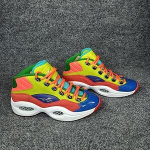 Reebok Question Mid Boys 5.5Y Multicolor Colorblock Iverson Basketball Sneakers